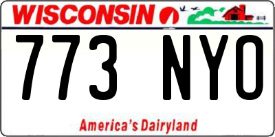 WI license plate 773NYO