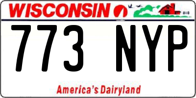 WI license plate 773NYP