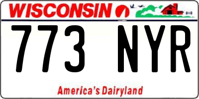 WI license plate 773NYR