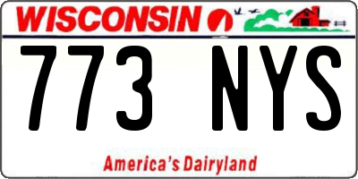 WI license plate 773NYS