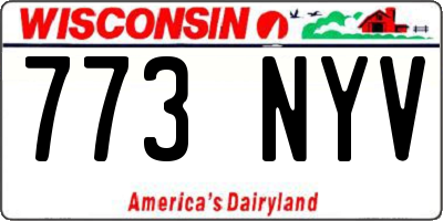 WI license plate 773NYV