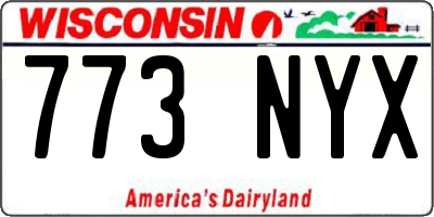 WI license plate 773NYX