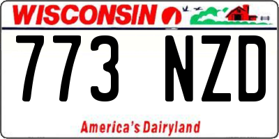WI license plate 773NZD
