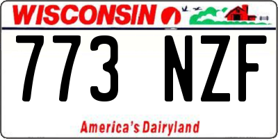 WI license plate 773NZF