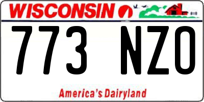 WI license plate 773NZO