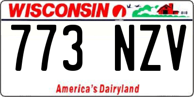 WI license plate 773NZV