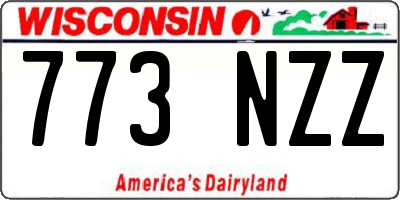 WI license plate 773NZZ