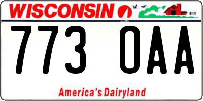 WI license plate 773OAA