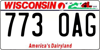 WI license plate 773OAG