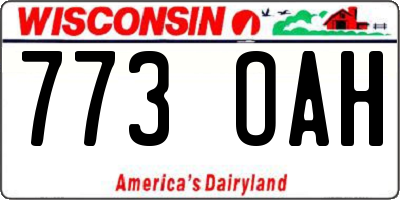 WI license plate 773OAH
