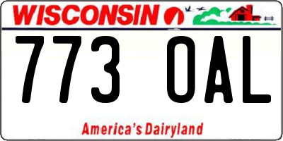 WI license plate 773OAL