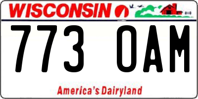 WI license plate 773OAM