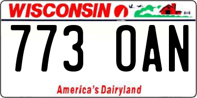 WI license plate 773OAN