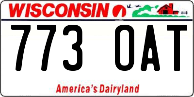WI license plate 773OAT