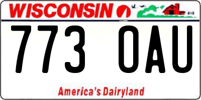 WI license plate 773OAU