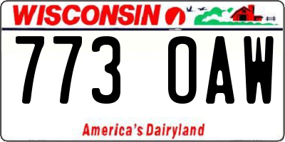 WI license plate 773OAW