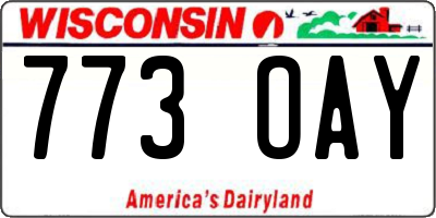 WI license plate 773OAY