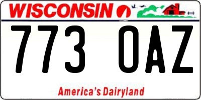 WI license plate 773OAZ