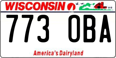 WI license plate 773OBA