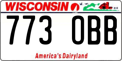 WI license plate 773OBB