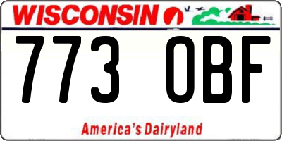 WI license plate 773OBF
