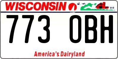 WI license plate 773OBH