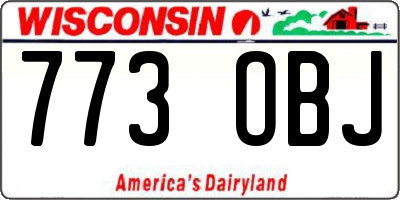 WI license plate 773OBJ