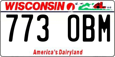WI license plate 773OBM
