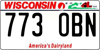 WI license plate 773OBN