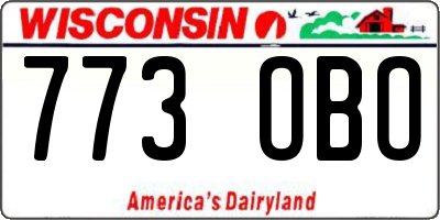 WI license plate 773OBO