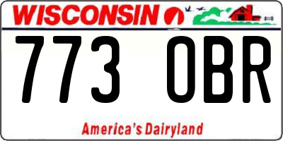 WI license plate 773OBR