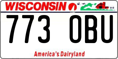 WI license plate 773OBU