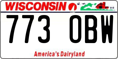 WI license plate 773OBW