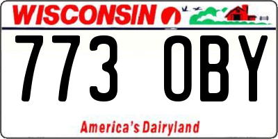 WI license plate 773OBY