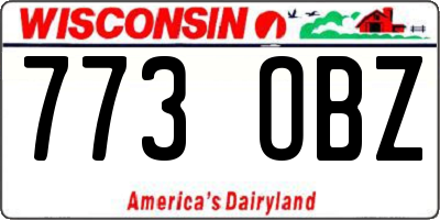 WI license plate 773OBZ