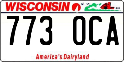 WI license plate 773OCA