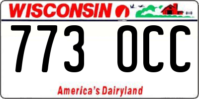 WI license plate 773OCC