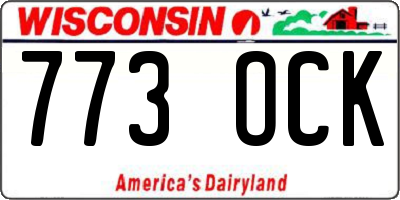 WI license plate 773OCK