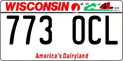 WI license plate 773OCL