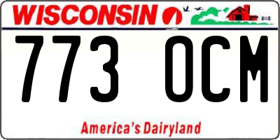 WI license plate 773OCM