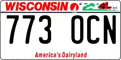WI license plate 773OCN