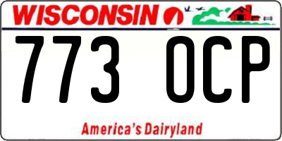 WI license plate 773OCP