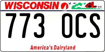 WI license plate 773OCS