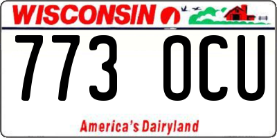 WI license plate 773OCU