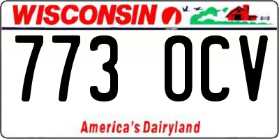 WI license plate 773OCV
