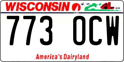 WI license plate 773OCW