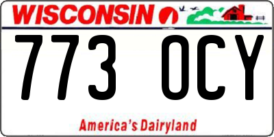 WI license plate 773OCY
