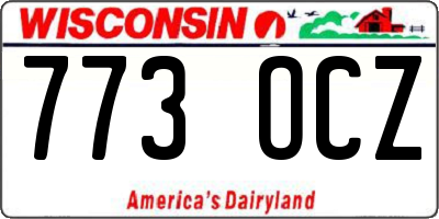 WI license plate 773OCZ