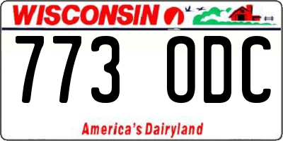WI license plate 773ODC