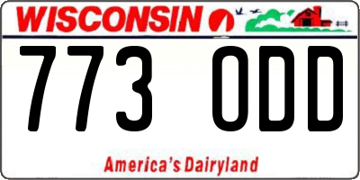 WI license plate 773ODD
